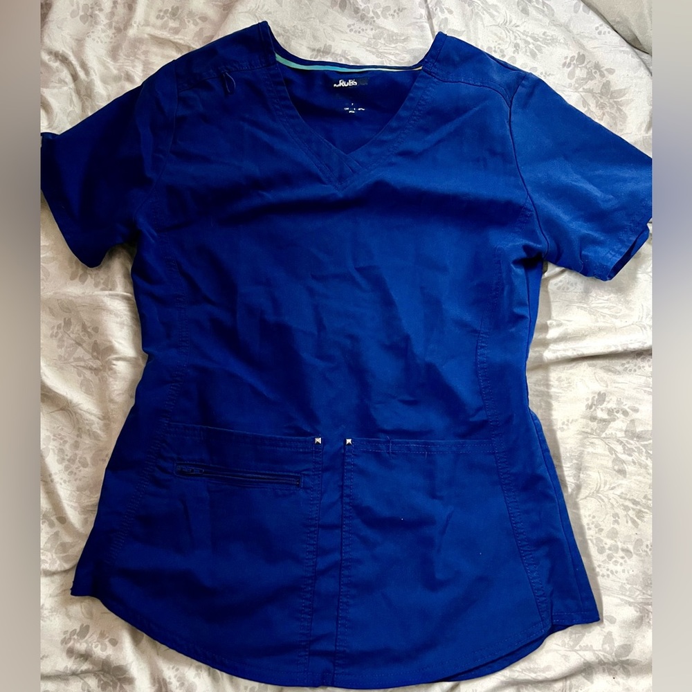 Royal blue scrub top